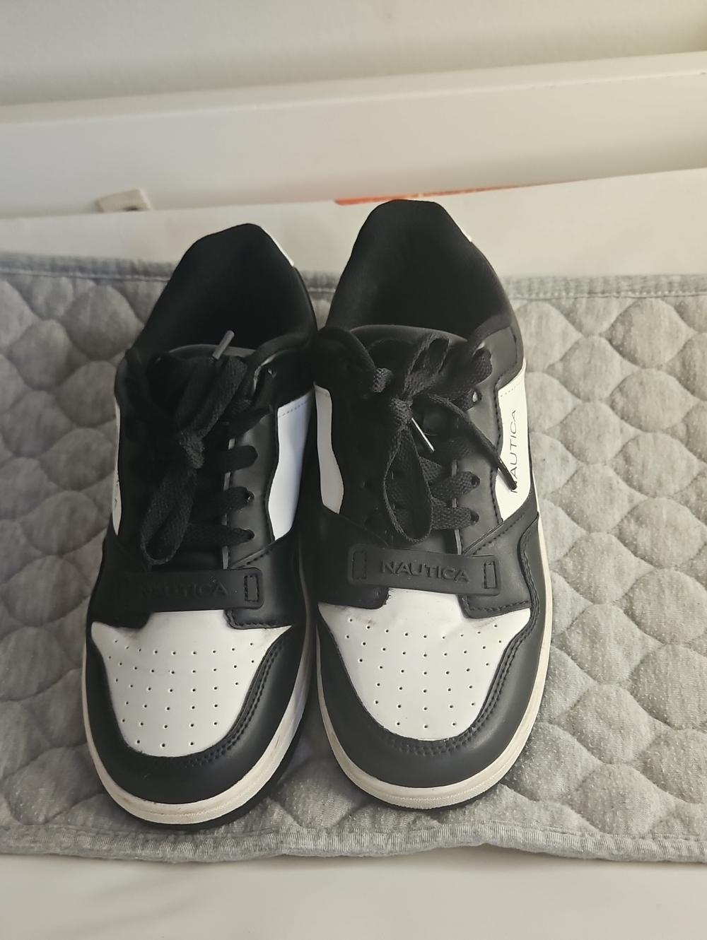 Nautica Black and White Low-Top Sneakers